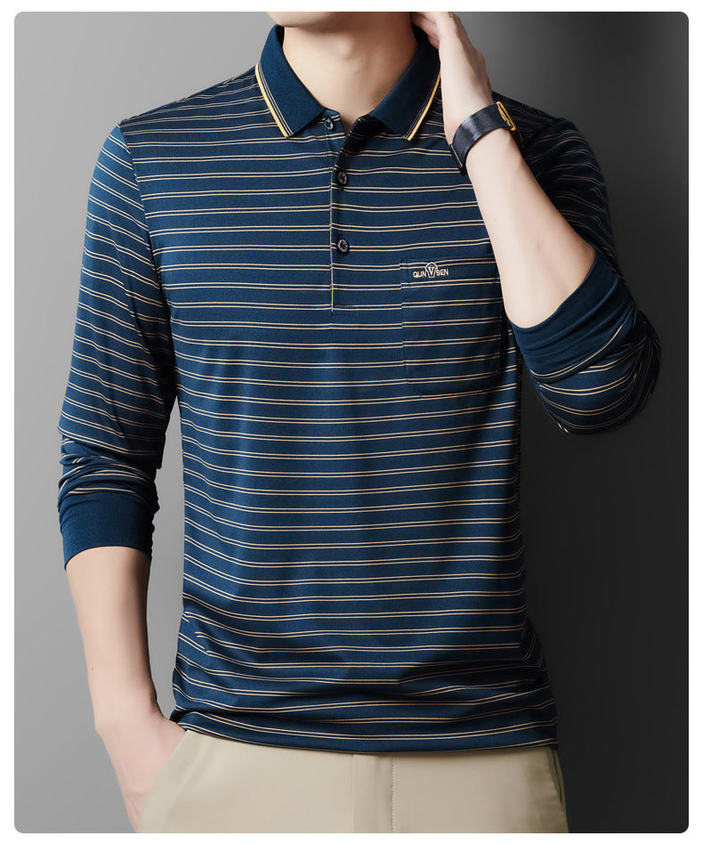 Men’s Premium Full-Sleeve Textured Polo T-Shirt – 2026✨