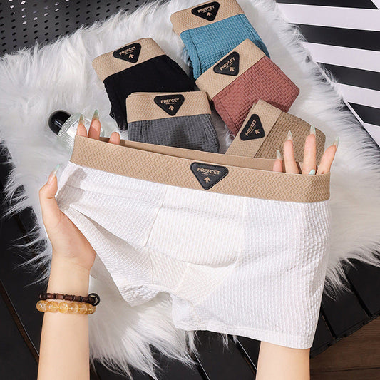 Pack of 4 Men’s Waffle Boxer Briefs with Breathable Design and Elastic Waist ✅