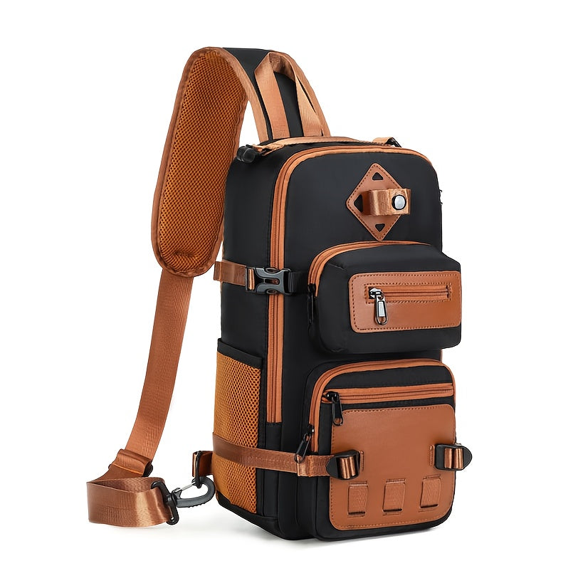 Men’s Urban Leather-Accented Crossbody Sling Bag 2026