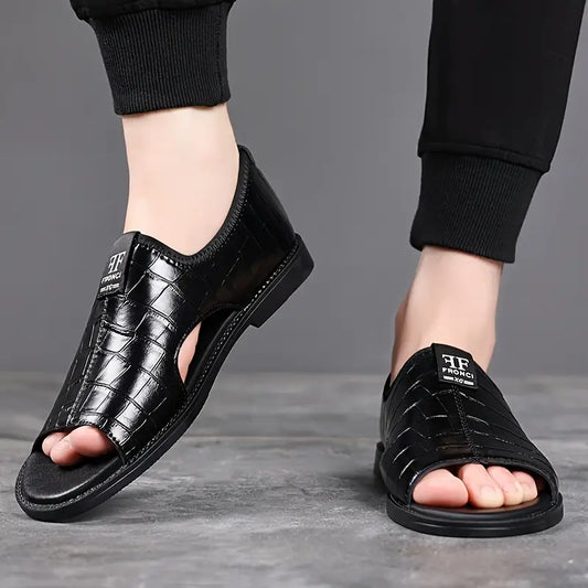 Sandales homme cuir texturé confort & élégance  Italian Leather 2026💎