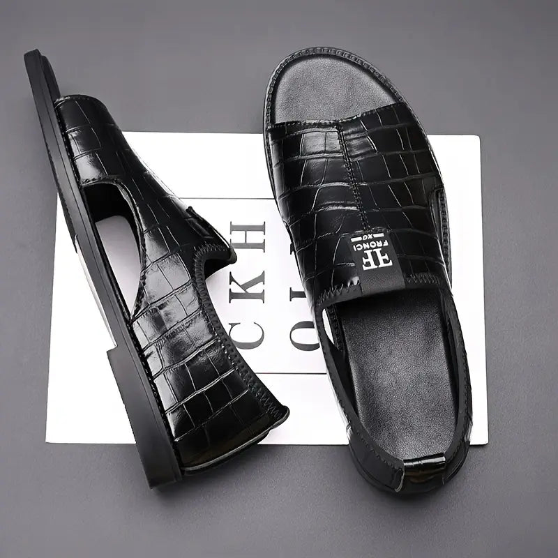 Sandales homme cuir texturé confort & élégance  Italian Leather 2026💎