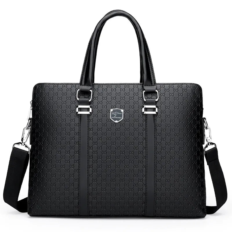 Men’s Premium Leather Business Laptop Briefcase – Black2026💎