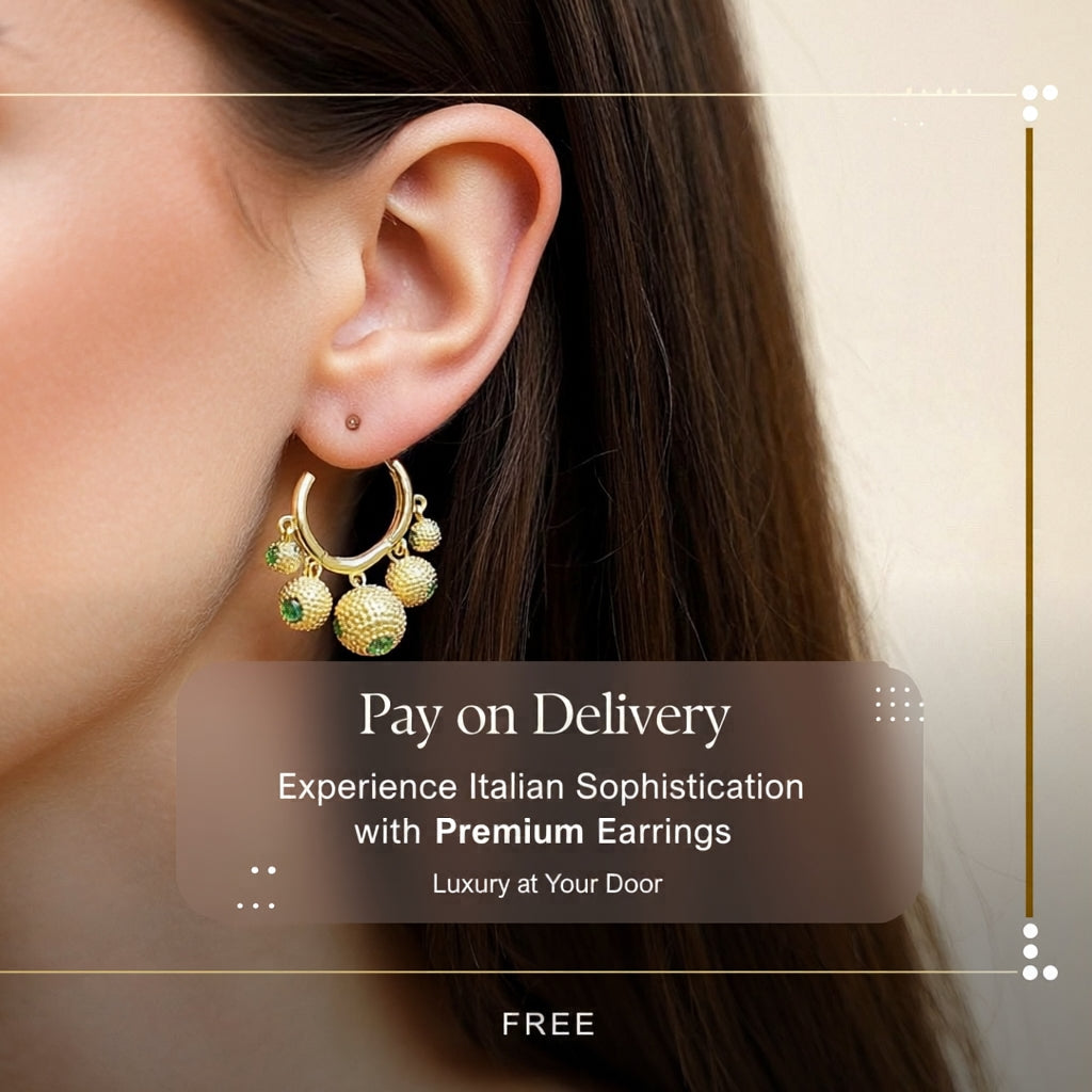 Elegant Gold-Tone Textured Crystal Dangle Earrings-2026✨